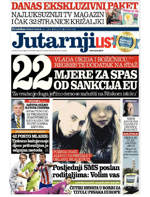 Pretplata na časopis Jutarnji list - 30 brojeva