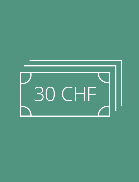 Paiement de 30 CHF dans votre compte bancaire